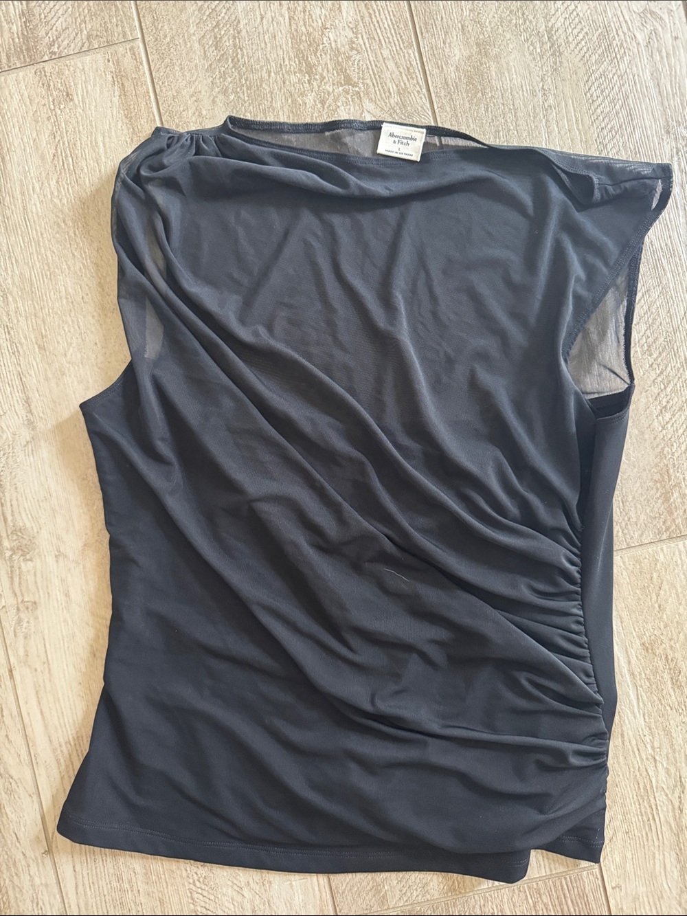Elevated Black Sleeveless Ruched Top